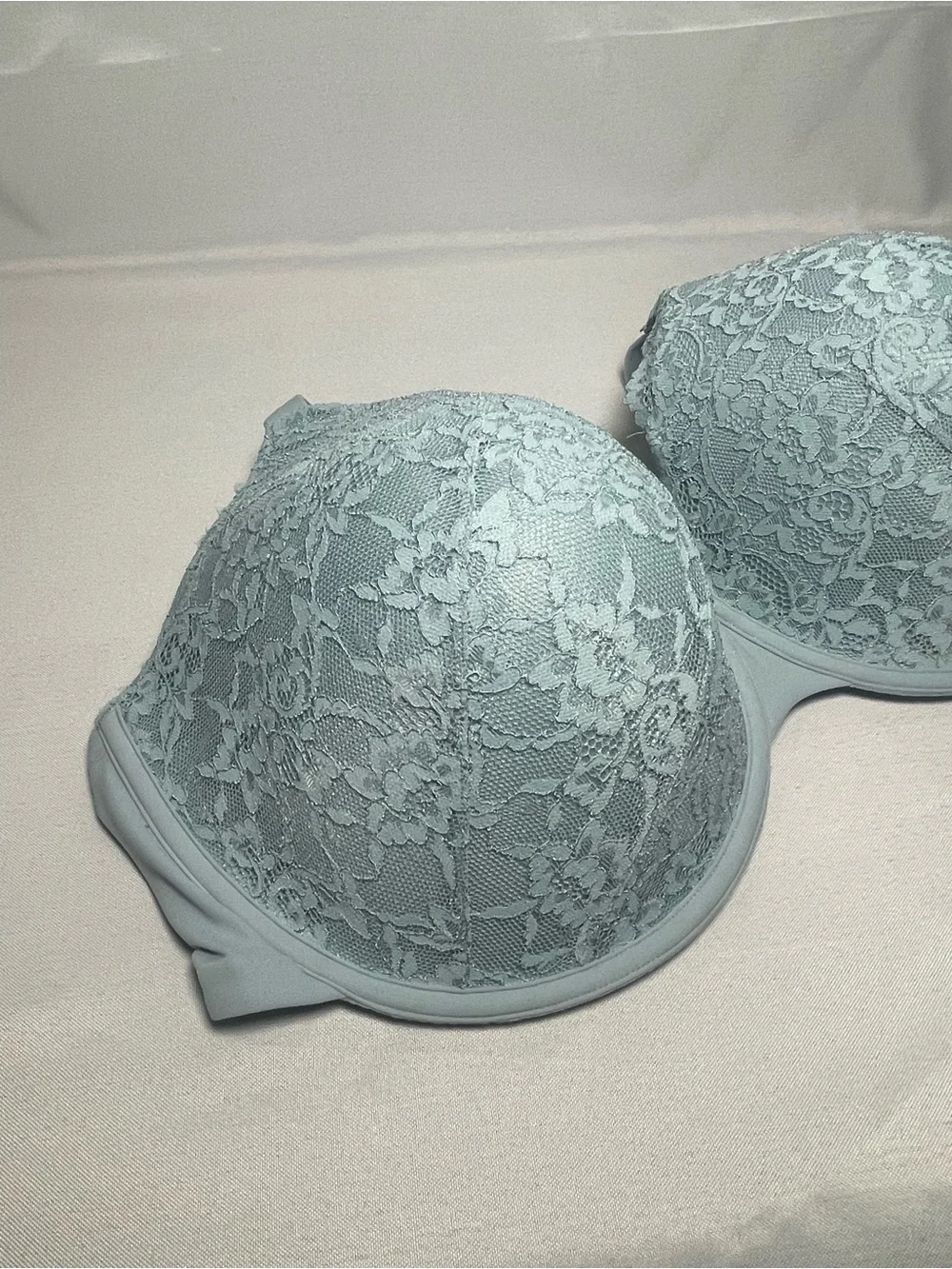 Skims Lace Underwire Bra 40D Blue Racerback - Picture 6 of 9